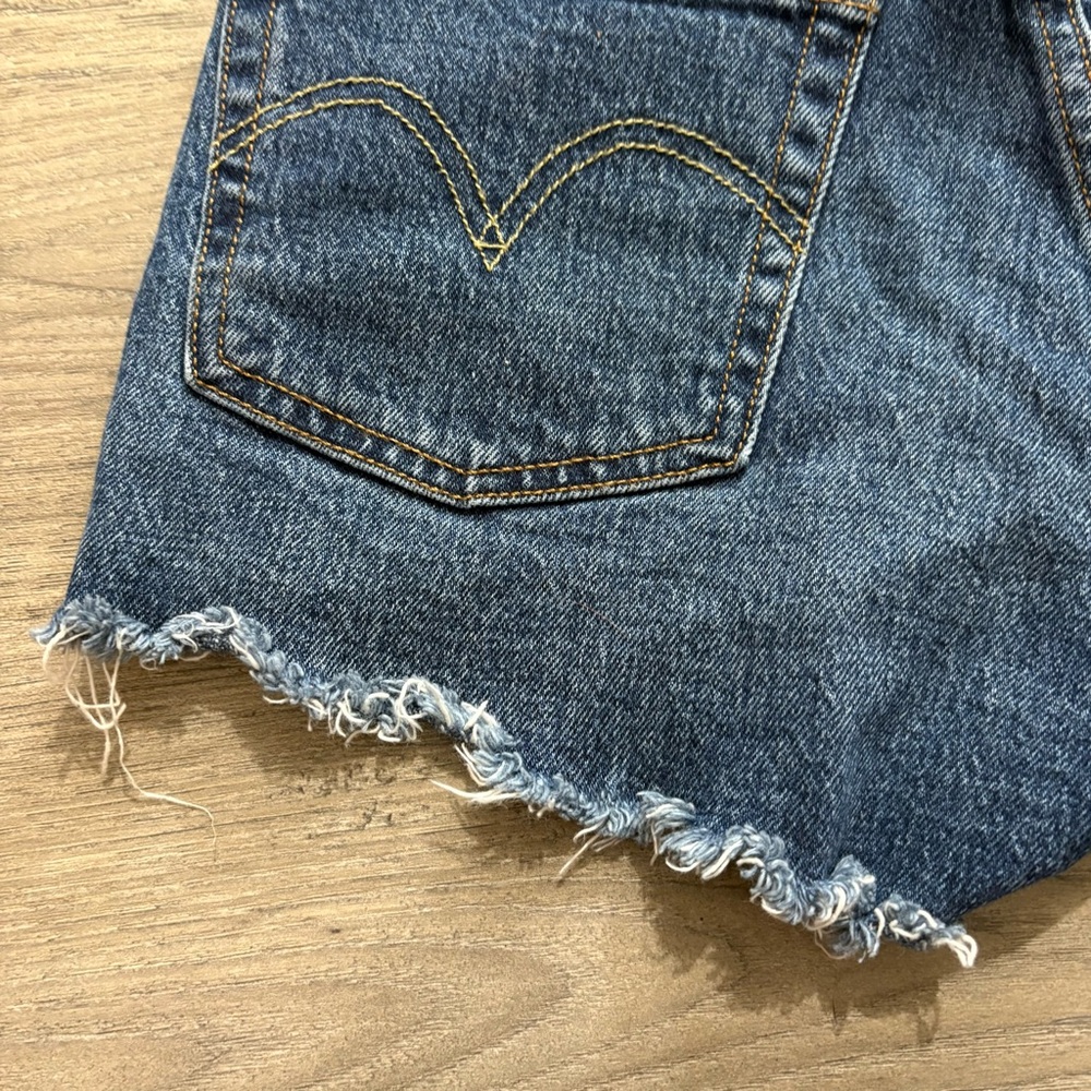 Levis 501 Womens High Rise Cut Off Jean Shorts Sz 26 Button Fly USA - Picture 7 of 12